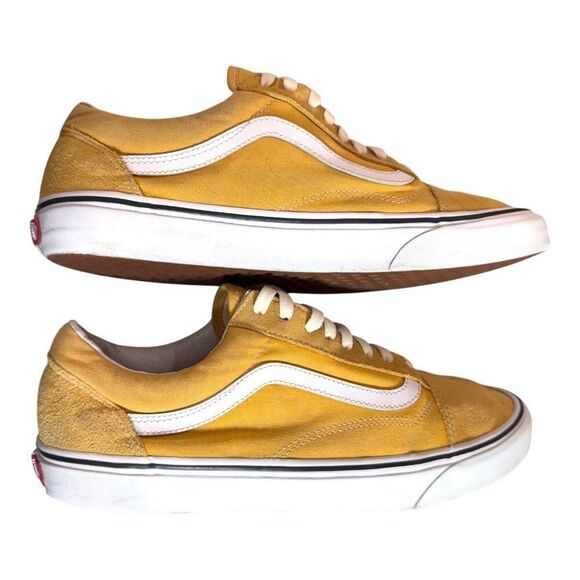 Vans Old School Yellow Suede Canvas Mens Sneakers Sz 11.5 US Trainers Shoes READ - Picture 10 of 16